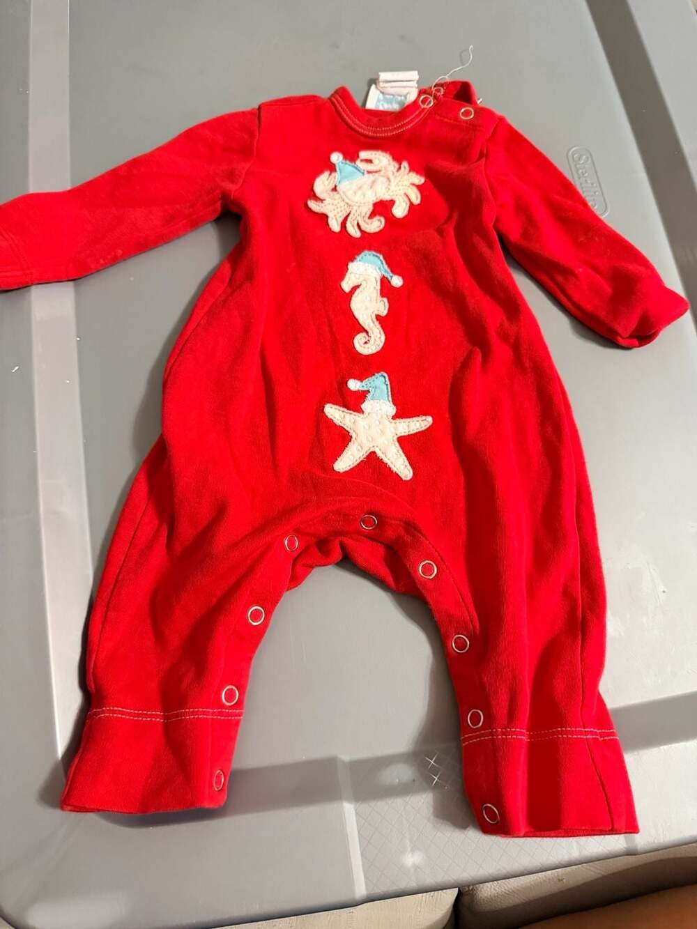 Lemon Loves Layette Lil Seaside Christmas Romper 0-3 Months